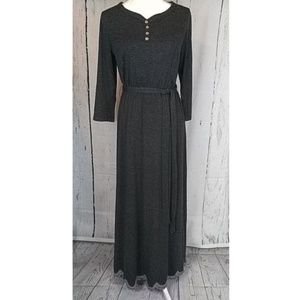 Charcoal Gray Scallop Maxi Dress NWT Boutique GIFT